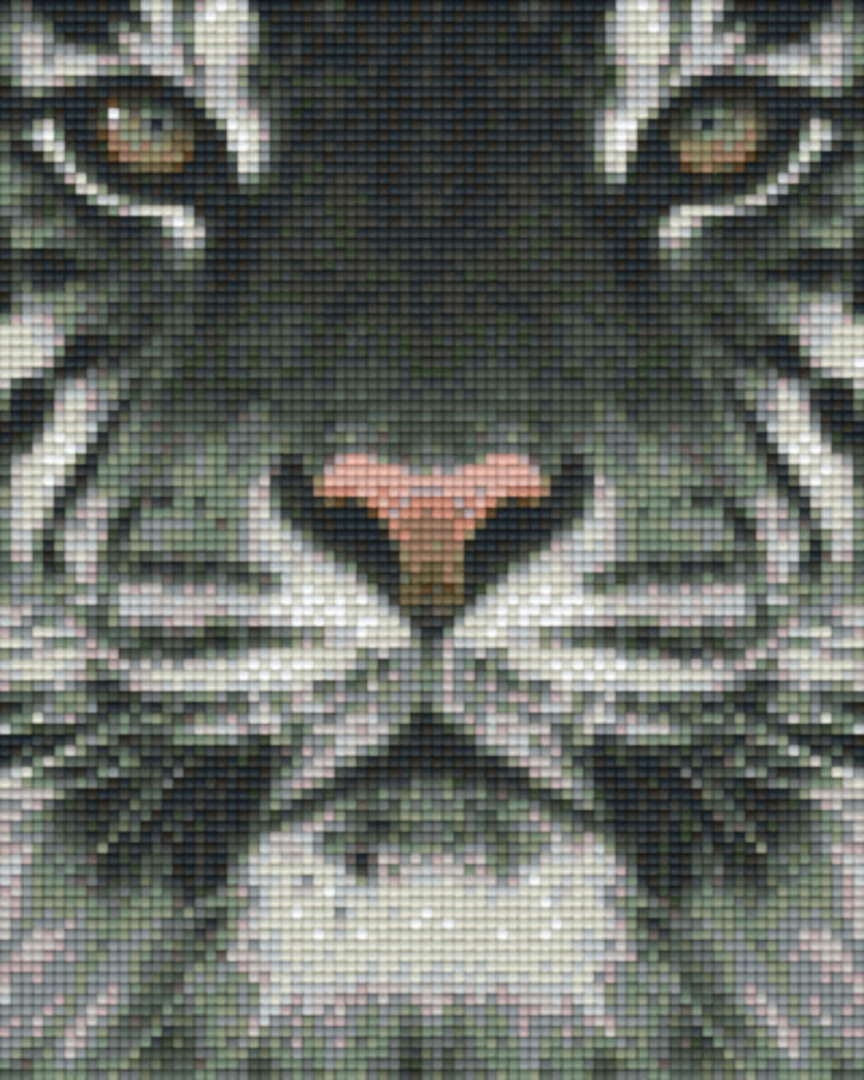 White Tiger Head Four [4] Baseplate PixelHobby Mini-mosaic Art Kit image 0